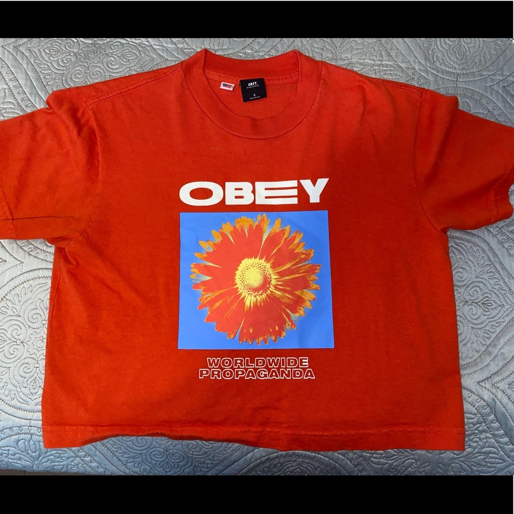 OBEY Orange Flower Graphic Tee